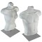 Azar Displays One Male and One Female White Plastic Bust, Torso Mannequin, on 12" Square Metal Base for Counter 900927-WHT - alternate 2