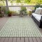 Homeroots 9' X 12' Artichoke Green And Ivory Geometric Washable Indoor Outdoor Area Rug 583268 - alternate 2