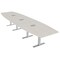 Skutchi Designs 16 Person Conference Table With Power Unit | 16' Boat Table | Harmony Series HAR-BOT-48X192-T-K458-ESIL - alternate 1