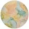 Homeroots 8' Round Blue Round Abstract Washable Non Skid Indoor Outdoor Area Rug 559483 - alternate 2