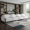 Homeroots 169" White Top Grain Leather Reclining Metal USB Sofa 720352 - alternate 2