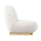 Homeroots 30" White and Gold Boucle Slipper Chair 520662 - alternate 4