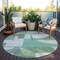 Homeroots 8' Green Sage And Gray Round Geometric Washable Indoor Outdoor Area Rug 617910 - alternate 2