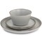 Elama Louis 16 Piece Stoneware Dinnerware Set in Matte Slate with Gold Rim ELM-LOUIS16 - alternate 3