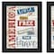 Homeroots Set Of Two American 1 Black Framed Print Wall Art, 2PK 405733 - alternate 2