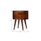 Homeroots 21" Chestnut Solid Wood Round Two Drawer Nightstand 722574 - alternate 2