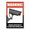 Cosco UV-Coated Preprinted Molded-Plastic Sign, 24-Hour Video Surveillance, 8 x 12, Black/Red/White 098381 - alternate 1