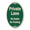 Signmission Private Lane No Outlet No Parking Green & Tan, 12 Inch X 18 Inch Designer, Heavy Gauge Aluminum A-OV-G-1218-9777 - alternate 1