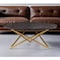 Homeroots 43" Brown And Gold Genuine Marble And Metal Round Coffee Table 520587 - alternate 1