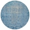 Homeroots 8' Blue Round Oriental Washable Indoor Outdoor Area Rug 607532 - alternate 2