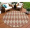 Homeroots 8' Orange And Copper Round Geometric Washable Indoor Outdoor Area Rug 577081 - alternate 1