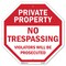 Signmission Private Property No Trespassing Vio, 10 Inch X 10 Inch, Aluminum Metal Signs OC-A-10-94 - alternate 1