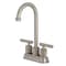 Kingston Brass Double-Handle 4" Centerset Bar Faucet with Knurled Handle, Brushed Nickel KB5498KNL - alternate 1