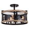 Vaxcel Kodiak 16-in W Black and Teak Rustic Semi Flush Mount Ceiling Light Bear and Tree Motif C0263 - alternate 1