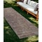 Homeroots 8' Runner Brown and Ivory Striped Stain Resistant Indoor Outdoor Runner Rug 531657 - alternate 1