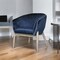 Homeroots 28" Blue And Brown Velvet Arm Chair 576847 - alternate 4