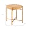 Homeroots 22" Natural and Gold Wood and Stainless Steel Round End Table 632660 - alternate 4