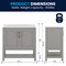 Flash Furniture Vega 36in. Vanity w/Sink, Gold Hardware, Soft Close Doors & Open Shelf, Carrara Marble, Gray/White FS-VEGA36-GY-HDGLD-GG - alternate 3