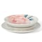 Martha Stewart Peony 12 Piece Round Fine Ceramic Dinnerware Set in White and Pink 130159.12 - alternate 2