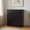 Homeroots 37in Black Wood Accent Cabinet With Two Doors And One Drawer 524964 - alternate 2