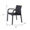 Homeroots Set of Four 24" Black Faux Rattan Heavy Duty Plastic Outdoor Stacking Arm Chairs 565191 - alternate 1