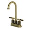 Kingston Brass Double-Handle 4" Centerset Bar Faucet with Knurled Handle, Antique Brass KB5493KNL - alternate 1