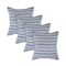 Homeroots Set of Four 18" X 18" Blue Beach Chevron Cotton Zippered Pillow, 4PK 535284 - alternate 1