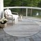 Homeroots 8' Gray Silver And Blue Round Striped Washable Indoor Outdoor Area Rug 597249 - alternate 2