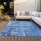 Homeroots 3' X 5' Navy Blue And Ivory Abstract Washable Indoor Outdoor Area Rug 602725 - alternate 3