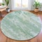 Homeroots 8' Mint Green And Pale Aqua Round Abstract Washable Indoor Outdoor Area Rug 630923 - alternate 4