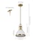 Jonathan Y Homer 10" 1-Light Modern Industrial Metal LED Dome Pendant, White/Brass Gold JYL9535D - alternate 2
