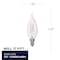 Bulbrite 40W Equiv Dimmable CA10 (E12) Candelabra Scrw Base Warm Wht Clear LED Filament Lght Bulb, 2700K, 4PK 861415 - alternate 2