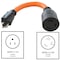 Ac Works Plug Adapter, STW, L5-30R, 5-15P, 1 ft., Orange S515L530-012 - alternate 2