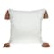 Homeroots 18" Red and White Floral Cotton Throw Pillow With Embroidery, Tassels 529193 - alternate 2