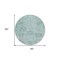 Homeroots 8' Teal Blue And Gray Round Damask Washable Indoor Outdoor Area Rug 603793 - alternate 2