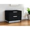 Homeroots 21" Black Wood Two Drawer Nightstand 370741 - alternate 2