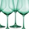 Homeroots Set of Four Green Crystal Balloon Bowl Stemmed Red Wine Glass 485154 - alternate 2