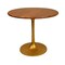 Homeroots 36" Brown And Gold Rounded Solid Wood And Iron Pedestal Base Dining Table 517767 - alternate 1