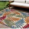 Homeroots 10' X 14' Ivory Yellow Orange Green And Blue Palm Leaf Indoor Outdoor Area Rug 545034 - alternate 4