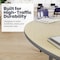 Flash Furniture Commercial Adjustable Height Horseshoe Activity Table - Locking Casters-LT NAT XU-A6066-HRSE-LTNAT-T-A-CAS-GG - alternate 3