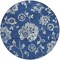 Homeroots 8' Navy Blue And Gray Round Floral Washable Indoor Outdoor Area Rug 589484 - alternate 2