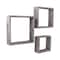 Homeroots Set of Three Smoky Black Wood Square Hanging Dimensional Sculpture, 3PK 380353 - alternate 1