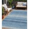 Homeroots 5' X 8' Blue And Ivory Abstract Washable Indoor Outdoor Area Rug 599941 - alternate 1