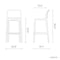 Homeroots Set of Four 30" Brown Faux Rattan Heavy Duty Plastic Low Back Outdoor Bar Height Chairs 565348 - alternate 3