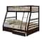 Homeroots Espresso Twin Over Full Solid Wood Bunk Bed With Storage 286524 - alternate 1