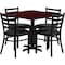Flash Furniture Square Laminate Table, Laminate Top, Wood Grain HDBF1014-GG - alternate 1