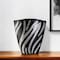 Homeroots 14" Black And Silver Striped Wavy Polyresin Table Vase 468943 - alternate 2