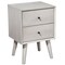 Homeroots Gray Century Modern Wood 2 Drawer Nightstand 399264 - alternate 1