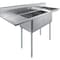 Amgood 72 in. x 23.5 in. Stainless Steel Two Compartment Sink with 18 in. x 18 in. Bowls and Left and Right Drainboards SINK S2C-181812-18LR-NF-Z - alternate 1