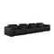 Homeroots 175" Black Top Grain Leather Reclining USB Sofa And Storage 643708 - alternate 1